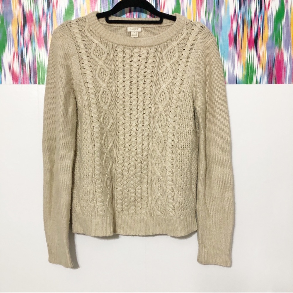 J.Crew cable knit light tan sweater
